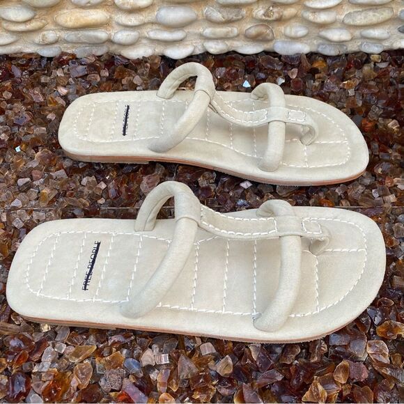 NIB New Free People Silver/Light Gray Hadden Leather Slip On Sandal Size 9 Boho - Picture 9 of 12